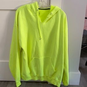 bright neon yellow oversized hoodie